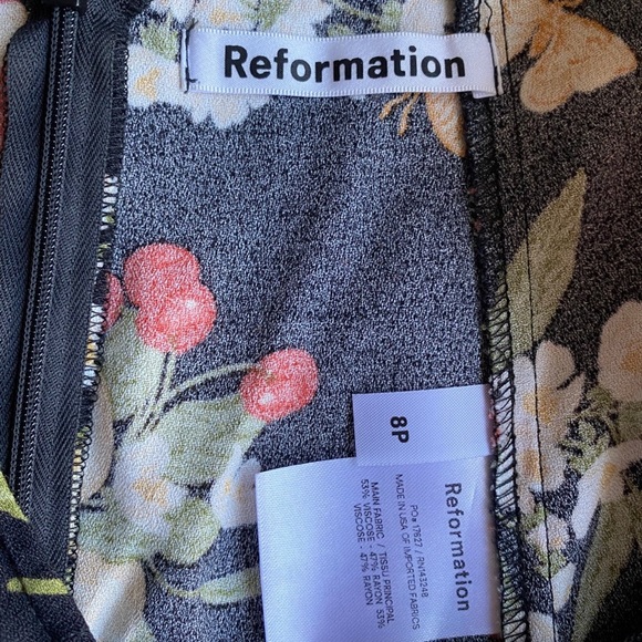 reformation zoe skirt summer soiree floral fruit print maxi slit vintage petite - Picture 3 of 5